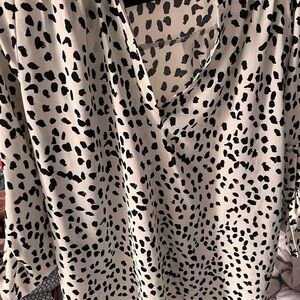 Stylish Black and White Animal Print Blouse